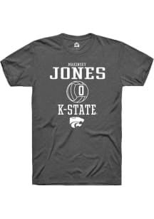 Makinsey Jones  K-State Wildcats Dark Grey Rally NIL Sport Icon Short Sleeve T Shirt