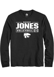 Makinsey Jones  K-State Wildcats Black Rally NIL Stacked Box Long Sleeve T Shirt