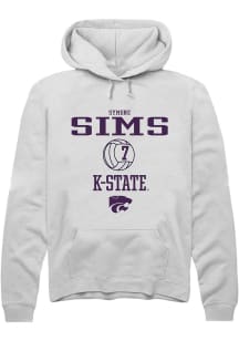Symone Sims  Rally K-State Wildcats Mens White NIL Sport Icon Long Sleeve Hoodie