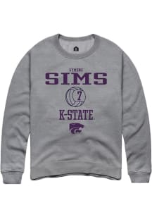 Symone Sims  Rally K-State Wildcats Mens Graphite NIL Sport Icon Long Sleeve Crew Sweatshirt