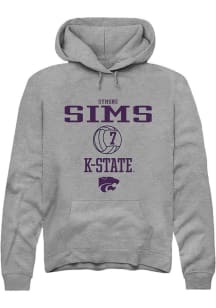 Symone Sims  Rally K-State Wildcats Mens Graphite NIL Sport Icon Long Sleeve Hoodie