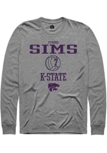 Symone Sims  K-State Wildcats Graphite Rally NIL Sport Icon Long Sleeve T Shirt