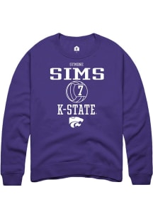 Symone Sims  Rally K-State Wildcats Mens Purple NIL Sport Icon Long Sleeve Crew Sweatshirt