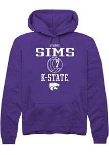 Symone Sims  Rally K-State Wildcats Mens Purple NIL Sport Icon Long Sleeve Hoodie