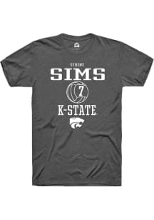 Symone Sims  K-State Wildcats Dark Grey Rally NIL Sport Icon Short Sleeve T Shirt