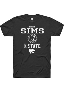 Symone Sims  K-State Wildcats Black Rally NIL Sport Icon Short Sleeve T Shirt