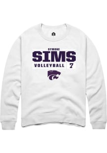 Symone Sims  Rally K-State Wildcats Mens White NIL Stacked Box Long Sleeve Crew Sweatshirt