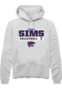 Symone Sims  Rally K-State Wildcats Mens White NIL Stacked Box Long Sleeve Hoodie