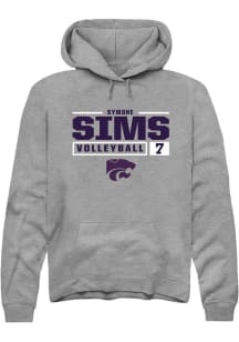 Symone Sims  Rally K-State Wildcats Mens Graphite NIL Stacked Box Long Sleeve Hoodie