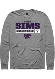 Symone Sims  K-State Wildcats Graphite Rally NIL Stacked Box Long Sleeve T Shirt