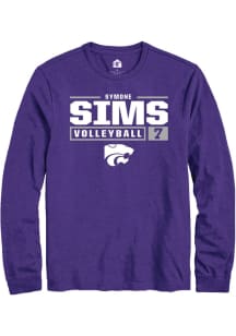 Symone Sims  K-State Wildcats Purple Rally NIL Stacked Box Long Sleeve T Shirt