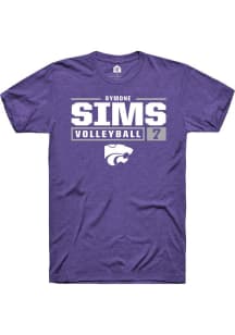Symone Sims  K-State Wildcats Purple Rally NIL Stacked Box Short Sleeve T Shirt