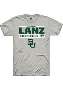 Cooper Lanz  Baylor Bears Ash Rally NIL Stacked Box Short Sleeve T Shirt