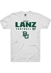 Cooper Lanz  Baylor Bears White Rally NIL Stacked Box Short Sleeve T Shirt