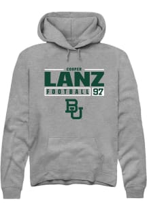 Cooper Lanz  Rally Baylor Bears Mens Graphite NIL Stacked Box Long Sleeve Hoodie