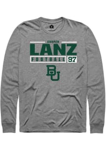 Cooper Lanz  Baylor Bears Graphite Rally NIL Stacked Box Long Sleeve T Shirt