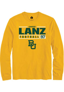 Cooper Lanz  Baylor Bears Gold Rally NIL Stacked Box Long Sleeve T Shirt