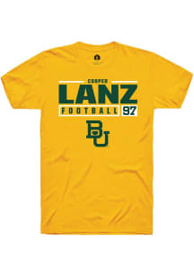 Cooper Lanz  Baylor Bears Gold Rally NIL Stacked Box Short Sleeve T Shirt