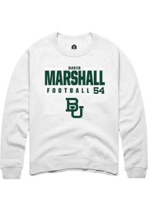 David Marshall  Rally Baylor Bears Mens White NIL Stacked Box Long Sleeve Crew Sweatshirt