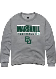 David Marshall  Rally Baylor Bears Mens Graphite NIL Stacked Box Long Sleeve Crew Sweatshirt