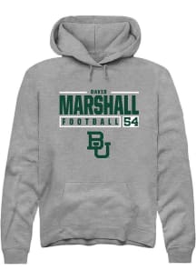 David Marshall  Rally Baylor Bears Mens Graphite NIL Stacked Box Long Sleeve Hoodie