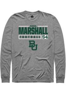 David Marshall  Baylor Bears Graphite Rally NIL Stacked Box Long Sleeve T Shirt