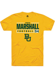 David Marshall  Baylor Bears Gold Rally NIL Stacked Box Short Sleeve T Shirt