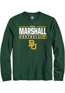 David Marshall  Baylor Bears Green Rally NIL Stacked Box Long Sleeve T Shirt