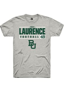 Donald “Trey” Laurence  Baylor Bears Ash Rally NIL Stacked Box Short Sleeve T Shirt
