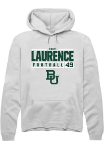 Donald “Trey” Laurence  Rally Baylor Bears Mens White NIL Stacked Box Long Sleeve Hoodie
