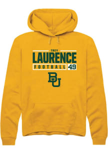 Donald “Trey” Laurence  Rally Baylor Bears Mens Gold NIL Stacked Box Long Sleeve Hoodie