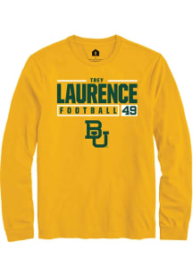 Donald “Trey” Laurence  Baylor Bears Gold Rally NIL Stacked Box Long Sleeve T Shirt