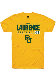 Donald “Trey” Laurence  Baylor Bears Gold Rally NIL Stacked Box Short Sleeve T Shirt