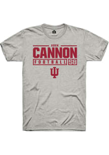 Aden Cannon  Indiana Hoosiers Ash Rally NIL Stacked Box Short Sleeve T Shirt