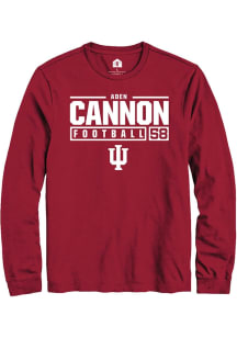 Aden Cannon  Indiana Hoosiers Red Rally NIL Stacked Box Long Sleeve T Shirt