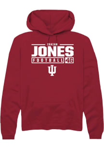Isaiah Jones  Rally Indiana Hoosiers Mens Red NIL Stacked Box Long Sleeve Hoodie