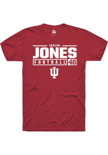 Isaiah Jones  Indiana Hoosiers Red Rally NIL Stacked Box Short Sleeve T Shirt