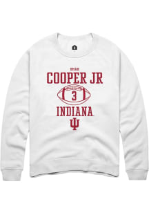 Omar Cooper Jr  Rally Indiana Hoosiers Mens White NIL Sport Icon Long Sleeve Crew Sweatshirt
