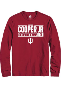 Omar Cooper Jr  Indiana Hoosiers Red Rally NIL Stacked Box Long Sleeve T Shirt
