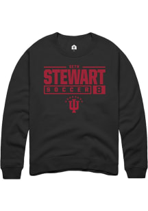 Seth Stewart  Rally Indiana Hoosiers Mens Black NIL Stacked Box Long Sleeve Crew Sweatshirt