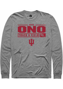 Novo Ono  Indiana Hoosiers Graphite Rally NIL Stacked Box Long Sleeve T Shirt
