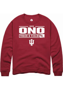Novo Ono  Rally Indiana Hoosiers Mens Red NIL Stacked Box Long Sleeve Crew Sweatshirt
