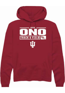 Novo Ono  Rally Indiana Hoosiers Mens Red NIL Stacked Box Long Sleeve Hoodie