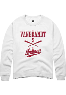Aly VanBrandt  Rally Indiana Hoosiers Mens White NIL Sport Icon Long Sleeve Crew Sweatshirt