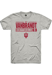Aly VanBrandt  Indiana Hoosiers Ash Rally NIL Stacked Box Short Sleeve T Shirt