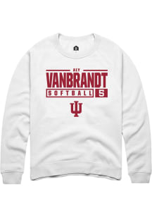 Aly VanBrandt  Rally Indiana Hoosiers Mens White NIL Stacked Box Long Sleeve Crew Sweatshirt