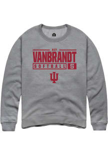 Aly VanBrandt  Rally Indiana Hoosiers Mens Graphite NIL Stacked Box Long Sleeve Crew Sweatshirt