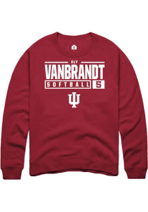 Aly VanBrandt  Rally Indiana Hoosiers Mens Red NIL Stacked Box Long Sleeve Crew Sweatshirt