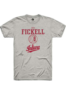 Luca Fickell  Indiana Hoosiers Ash Rally NIL Sport Icon Short Sleeve T Shirt
