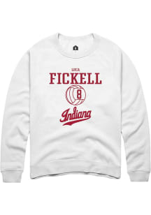 Luca Fickell  Rally Indiana Hoosiers Mens White NIL Sport Icon Long Sleeve Crew Sweatshirt